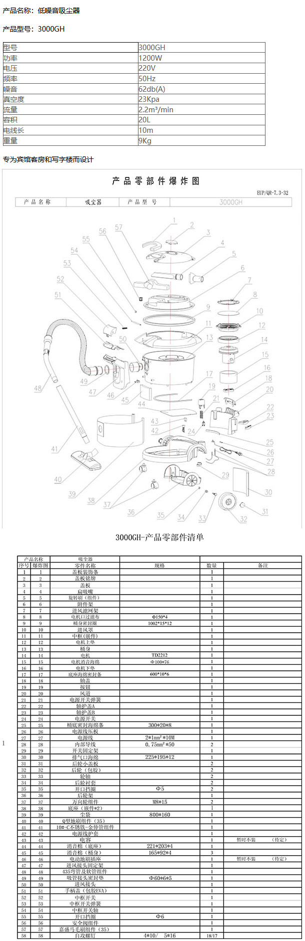 3000GH 静音吸尘器